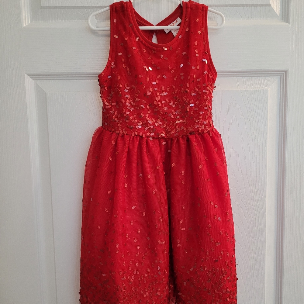 Red sequin and tulle holiday dress